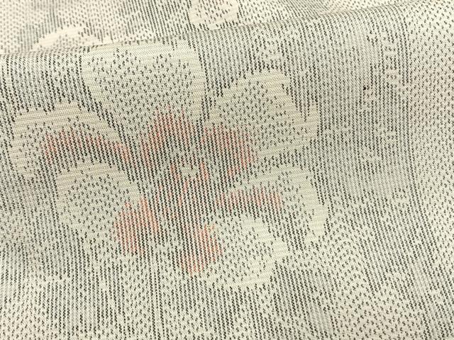 平和屋着物▽上質な紬 単衣 草花文 正絹 逸品 AAAW7761fy