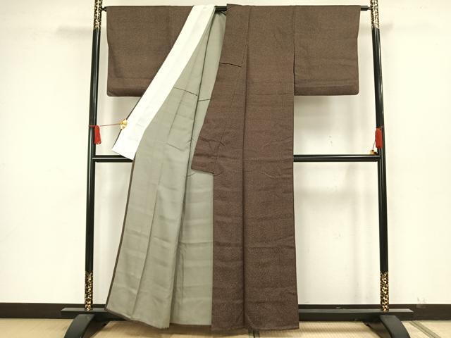 平和屋着物▽上質な小紋 単衣 霰文 正絹 逸品 AAAW7763fy