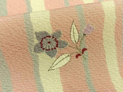 平和屋着物▽小紋 単衣 草花文 洗える着物 AAAW7764fy