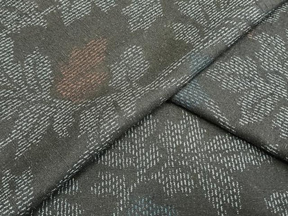 平和屋着物▽結城紬 単衣 枝葉文 正絹 逸品 AAAW7766fy