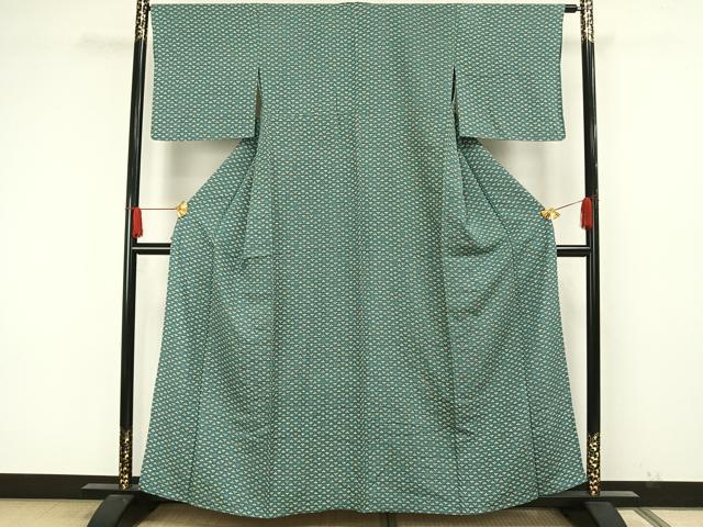 平和屋着物▽上質な小紋　単衣　型染め　舞花文　正絹　逸品　AAAW7775fy