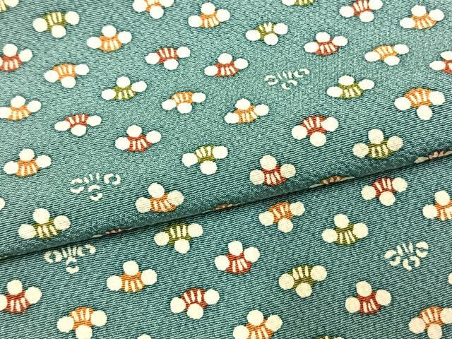 平和屋着物▽上質な小紋　単衣　型染め　舞花文　正絹　逸品　AAAW7775fy