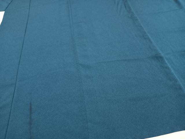 平和屋着物▽色無地 単衣 藍色 鬼しぼ縮緬 洗える着物 AAAW7779fy