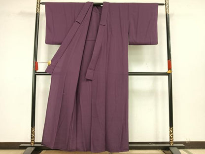 平和屋着物▽色無地 単衣 葡萄染色 洗える着物 AAAW7783fy