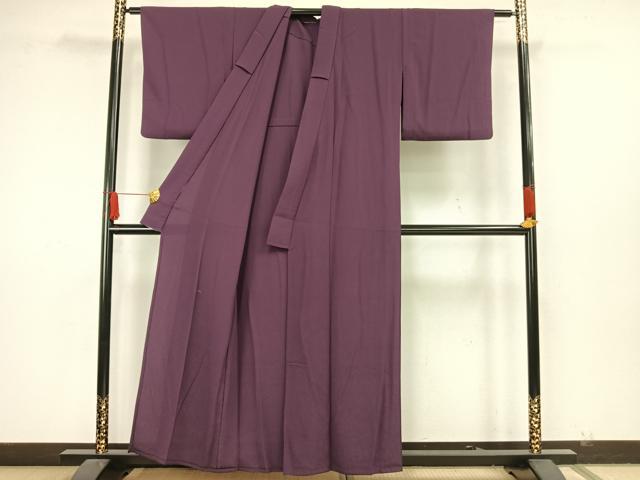 平和屋着物▽色無地 単衣 葡萄染色 洗える着物 AAAW7783fy