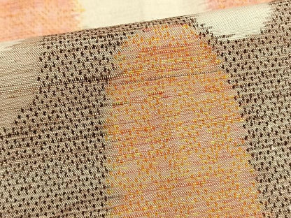 平和屋着物▽六條ゆきやま紬 単衣 幾何学文様 反端付き 正絹 逸品 未使用 AAAW7789fy