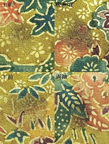 平和屋着物▽上質な小紋 単衣 型染め 風景草花文 正絹 逸品 AAAW7792fy