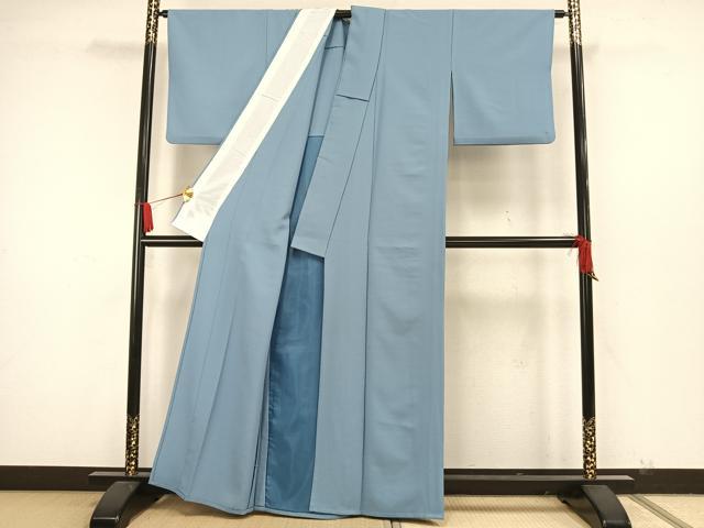 平和屋着物▽色無地　単衣　空色　洗える着物　AAAW7793fy