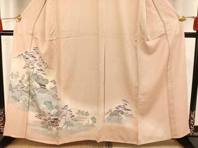 平和屋着物▽豪華色留袖 単衣 風景文 暈し染め 銀彩 正絹 逸品 AAAW7795fy