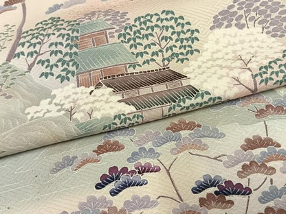 平和屋着物▽豪華色留袖 単衣 風景文 暈し染め 銀彩 正絹 逸品 AAAW7795fy