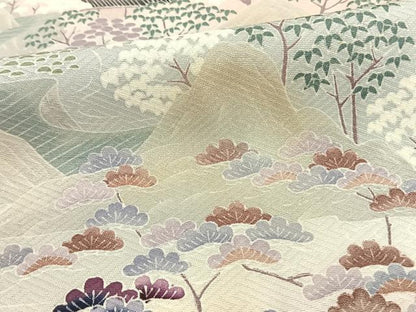 平和屋着物▽豪華色留袖 単衣 風景文 暈し染め 銀彩 正絹 逸品 AAAW7795fy