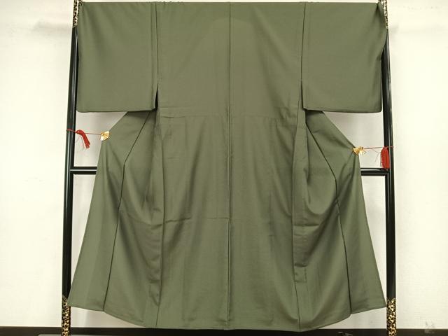平和屋着物▽男性　江戸小紋　単衣　万筋　緑色×黒色　キングサイズ　洗える着物　AAAW7796fy