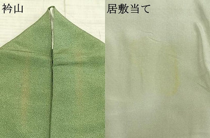 平和屋着物▽訪問着　単衣　作家物　草木染　霞文　鬼しぼ縮緬　正絹　逸品　AAAW7797fy