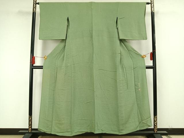 平和屋着物▽訪問着　単衣　作家物　草木染　霞文　鬼しぼ縮緬　正絹　逸品　AAAW7797fy