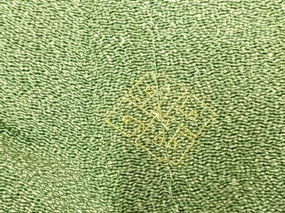平和屋着物▽訪問着　単衣　作家物　草木染　霞文　鬼しぼ縮緬　正絹　逸品　AAAW7797fy
