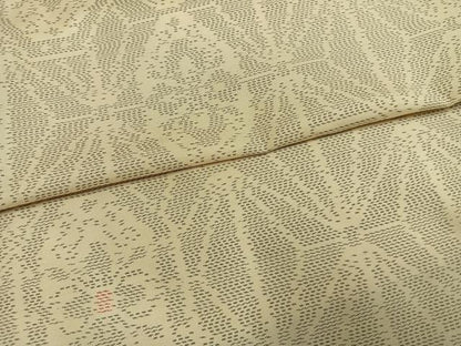 平和屋着物▽本場大島紬　単衣　白大島　幾何学文様　正絹　逸品　AAAW7798fy