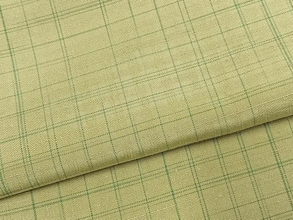 平和屋着物▽上質な紬 単衣 格子 正絹 逸品 AAAW7799fy