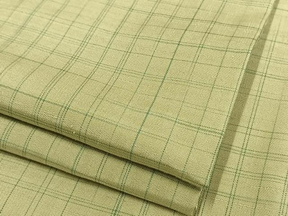 平和屋着物▽上質な紬 単衣 格子 正絹 逸品 AAAW7799fy