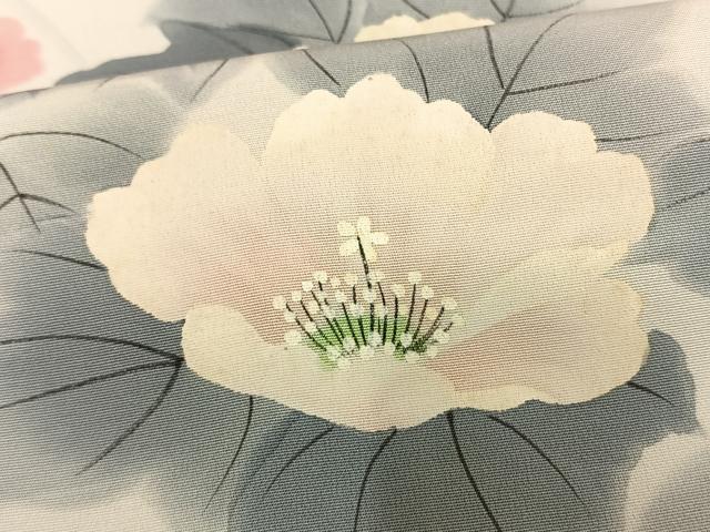 平和屋着物▽訪問着 単衣 作家物 手描き 草花文 暈し染め 正絹 逸品 AAAW7800fy
