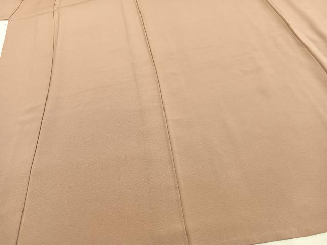 平和屋着物▽上質な色無地 単衣 赤白橡色 正絹 逸品 AAAW7801fy