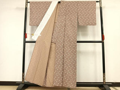 平和屋着物▽小紋 単衣 草花文 洗える着物 AAAW7815fy