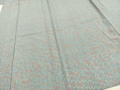平和屋着物▽小紋 単衣 草花文 洗える着物 AAAW7816fy
