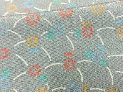 平和屋着物▽小紋 単衣 草花文 洗える着物 AAAW7816fy