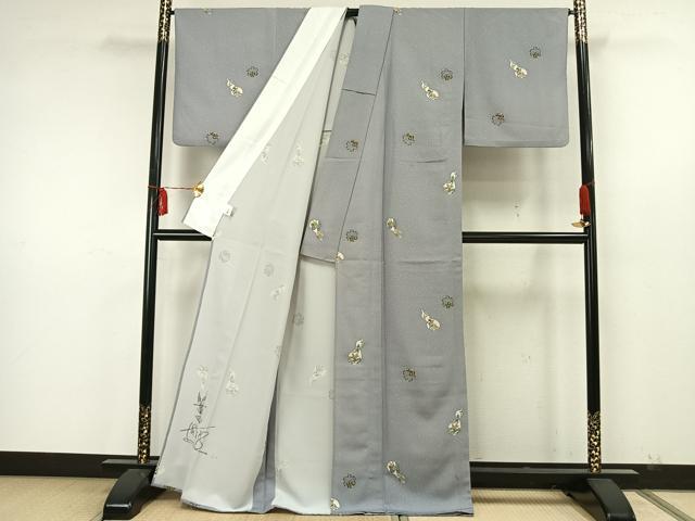 平和屋着物▽小紋　単衣　雪輪文　瓢箪　洗える着物　AAAW7818fy