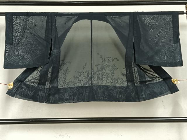 平和屋着物▽羽織　スリーシーズン　春夏秋　塵除け　紗　草花文　正絹　逸品　AAAW7827fy