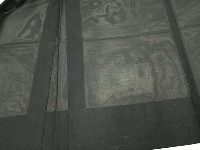 平和屋着物▽羽織　スリーシーズン　春夏秋　塵除け　紗　草木文　黒地　銀糸　正絹　逸品　AAAW7829fy