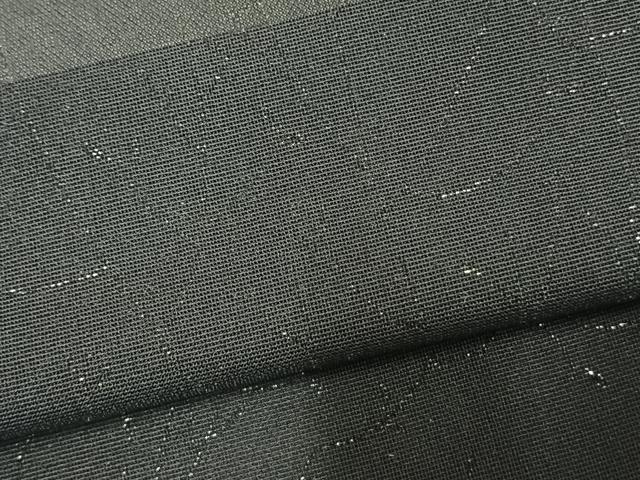 平和屋着物▽羽織　スリーシーズン　春夏秋　塵除け　紗　草木文　黒地　銀糸　正絹　逸品　AAAW7829fy