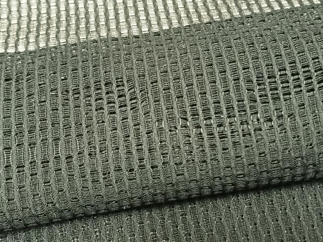 平和屋着物▽羽織　スリーシーズン　春夏秋　塵除け　紗　変わり縞　黒地　正絹　逸品　AAAW7830fy