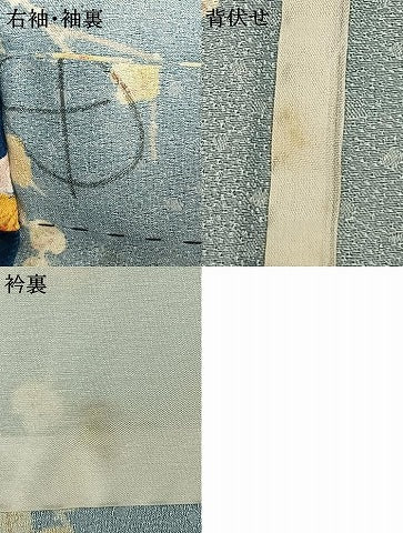 平和屋着物▽小紋　単衣　手描き　枝梅文　洗える着物　AAAW7833fy