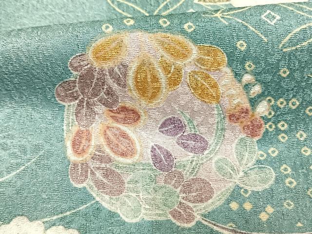 平和屋着物▽小紋　単衣　辻が花　舞蝶　洗える着物　AAAW7834fy