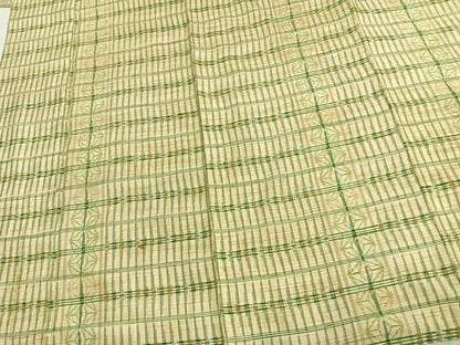 平和屋着物▽上質な紬 単衣 幾何学文様 正絹 逸品 AAAW7835fy