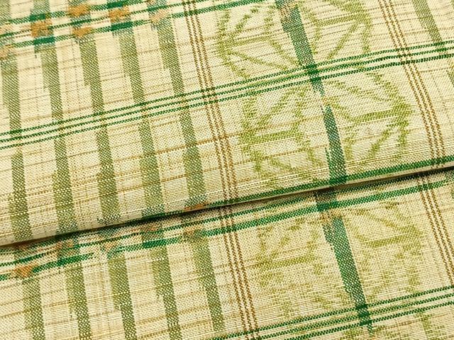 平和屋着物▽上質な紬 単衣 幾何学文様 正絹 逸品 AAAW7835fy
