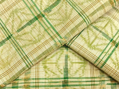 平和屋着物▽上質な紬 単衣 幾何学文様 正絹 逸品 AAAW7835fy