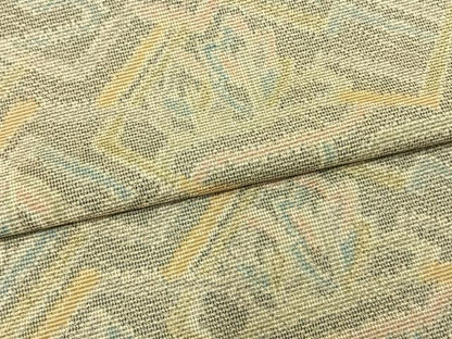 平和屋着物▽上質な紬 単衣 幾何学文様 正絹 逸品 AAAW7838fy