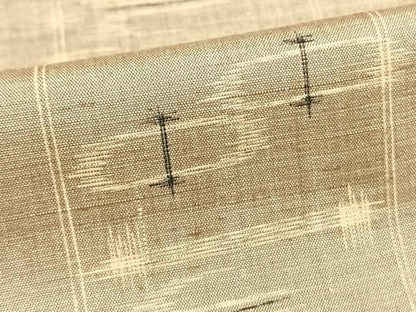 平和屋着物▽上質な紬　単衣　幾何学文様　正絹　逸品　AAAW7840fy