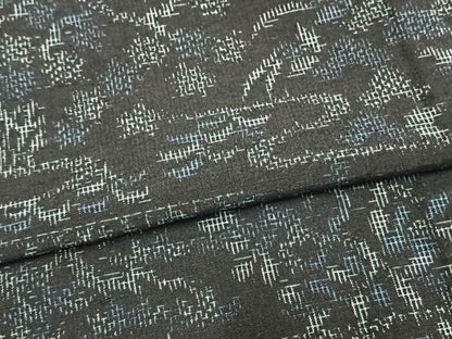 平和屋着物▽上質な紬 単衣 風景文 正絹 逸品 AAAW7841fy