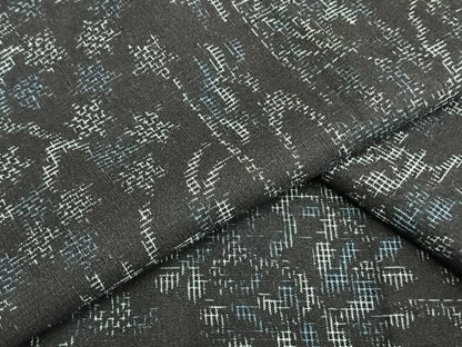 平和屋着物▽上質な紬 単衣 風景文 正絹 逸品 AAAW7841fy
