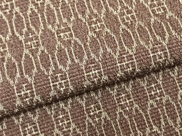 平和屋着物▽本塩沢 単衣 幾何学文様 正絹 逸品 未使用 AAAW7844fy