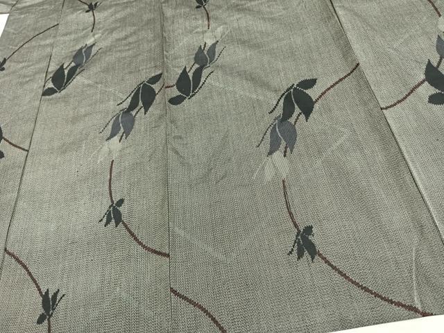 平和屋着物▽上質な紬 単衣 舞蝶文 正絹 逸品 AAAW7845fy