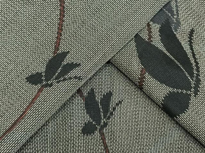 平和屋着物▽上質な紬 単衣 舞蝶文 正絹 逸品 AAAW7845fy