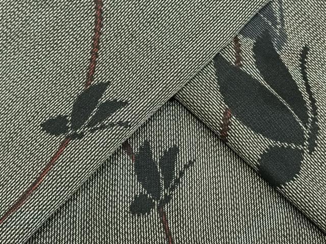 平和屋着物▽上質な紬 単衣 舞蝶文 正絹 逸品 AAAW7845fy