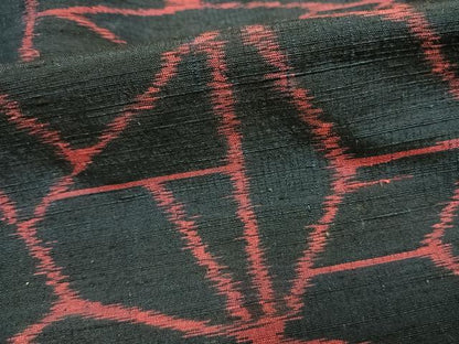 平和屋着物▽上質な紬 単衣 幾何学文様 正絹 逸品 未使用 AAAW7847fy