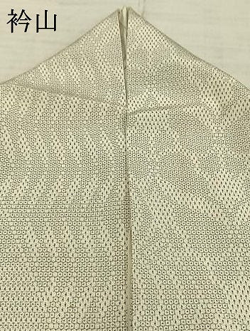 平和屋着物▽本塩沢 単衣 110亀甲 吉祥文 正絹 逸品 AAAW7848fy