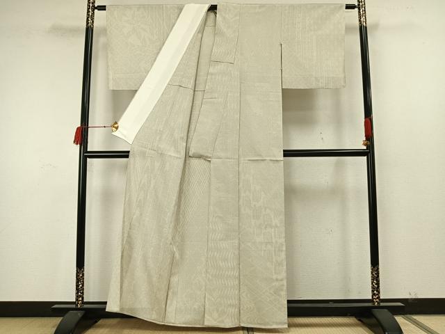平和屋着物▽本塩沢 単衣 110亀甲 吉祥文 正絹 逸品 AAAW7848fy