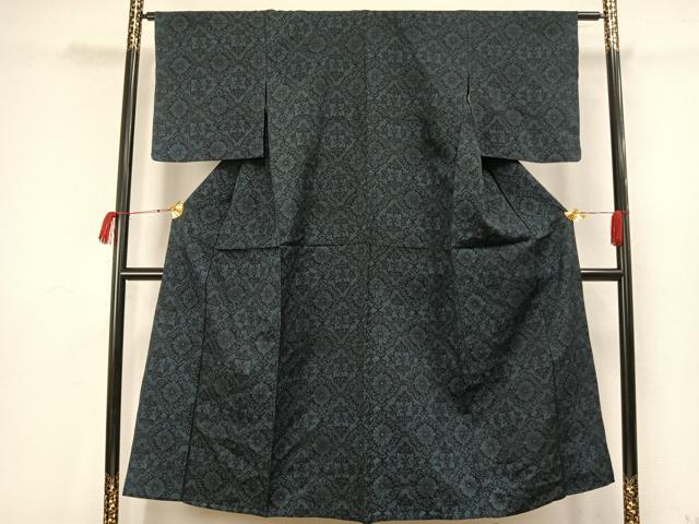 平和屋着物▽江戸小紋 単衣 吉祥花文 正絹 逸品 AAAW7849fy