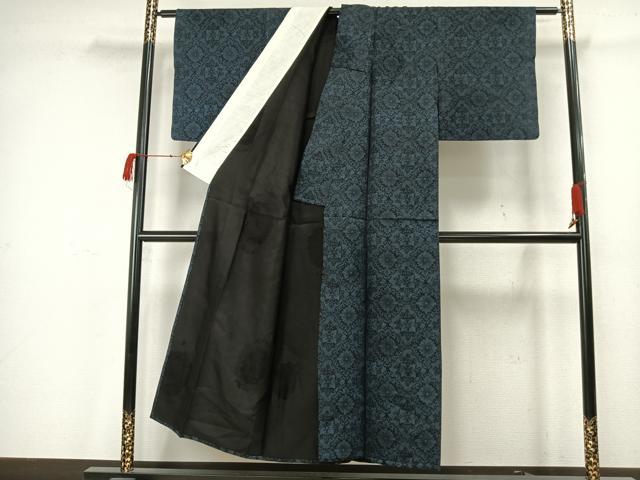 平和屋着物▽江戸小紋 単衣 吉祥花文 正絹 逸品 AAAW7849fy